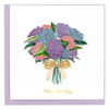 QUILLING CARD Quilled Hydrangea Bouquet Birthday Card #0185 - 843425113029