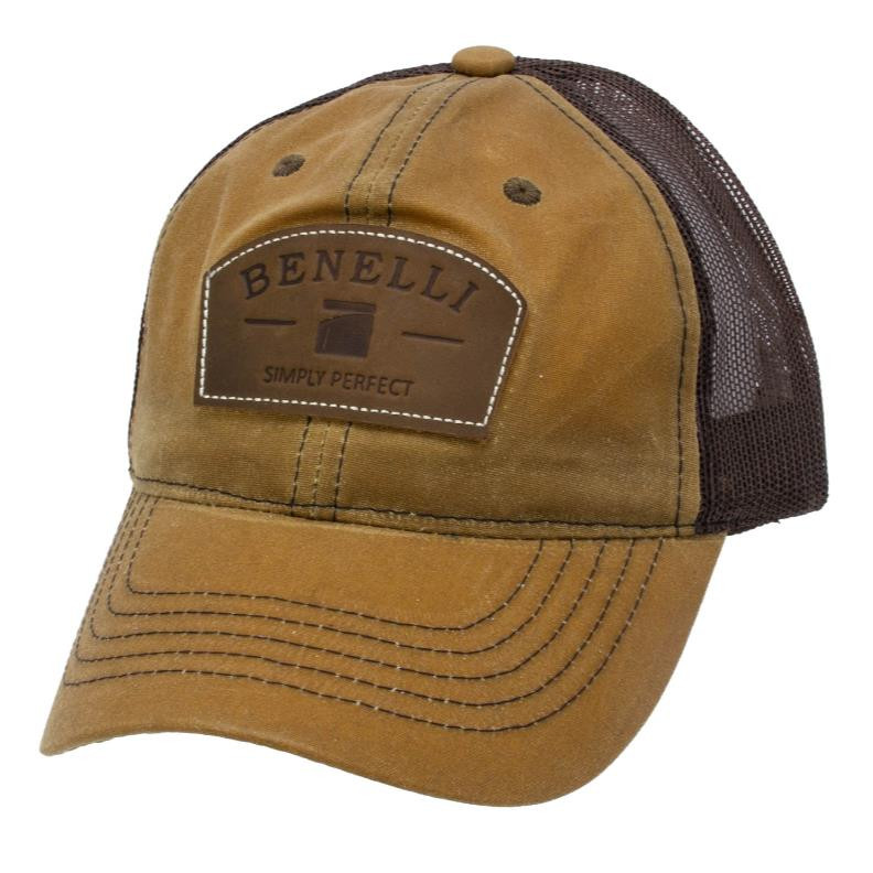 Benelli Logo Patch Hat - Waxed Tan #91212 - GameMasters Outdoors