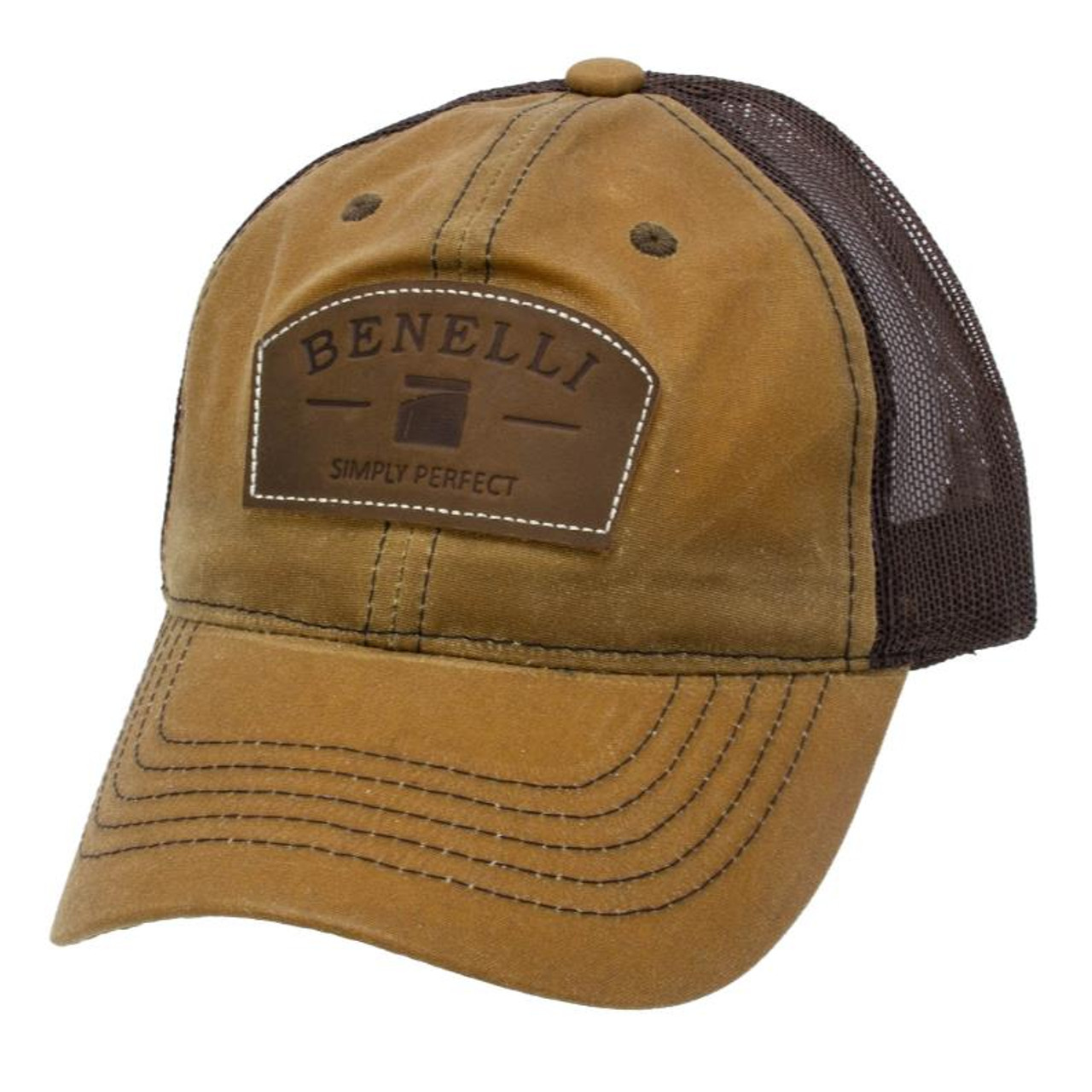 Benelli Logo Patch Hat - Waxed Tan #91212 - GameMasters Outdoors