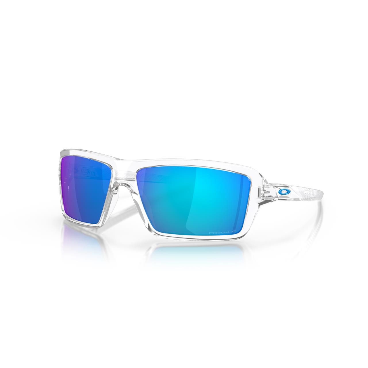 Oakley Cables Polished Clear / Prizm Sapphire Polarized #OO9129