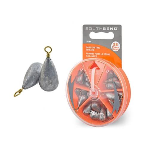 South Bend Bass Casting Sinker Assortment 28 Piece 150 Fp Gamemasters Outdoors 