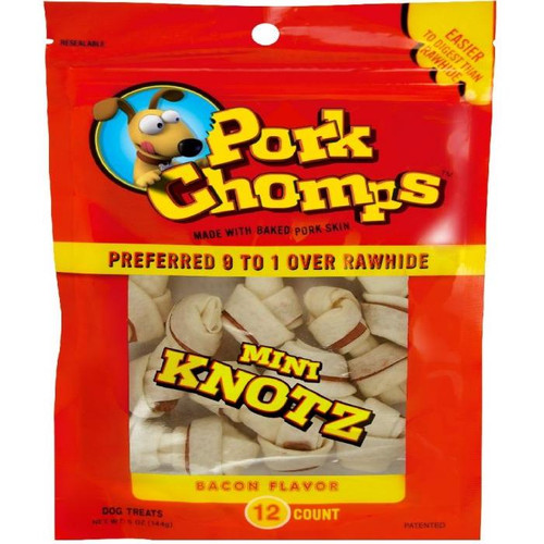 Scott Pets Pork Chomps Bacon Mini Knot #DT342 - 015958974068
