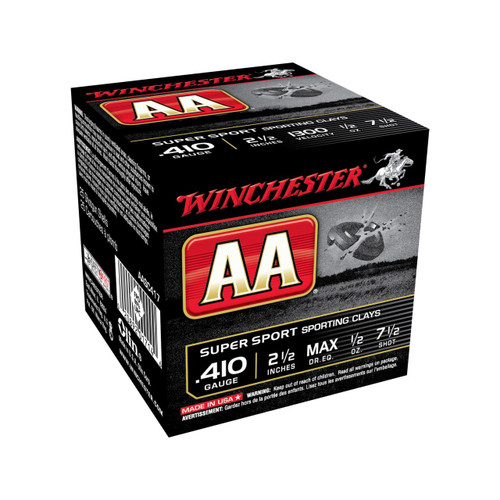Winchester AA Super Sport Sporting Clays 410 Ga 2-1/2" 1/2 oz #7-1/2 Shot #AASC417-CASE - 020892017153