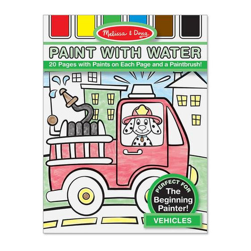 Melissa And Doug Vehicles Paint with Water Kids' Art Pad #4164 - 000772041645