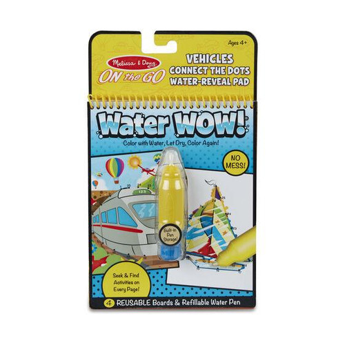 Melissa and Doug Water Wow! Connect the Dots Vehicles - On the Go Travel Activity #31951 - 000772319515