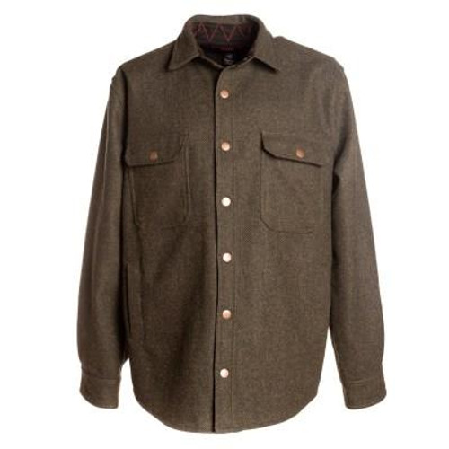 Woolly Shirtjac Mn Olive Herringbone #WHBSJ01R -