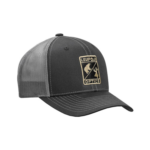 Leupold Optic Trucker Hat Black/charcoal #170580 - 030317009076 Leupold Optic Trucker Hat Black/charcoal #170580 - 030317009076