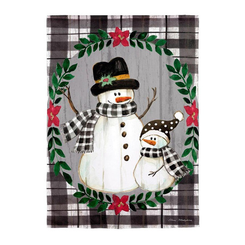 Evergreen Enterprises Country Snowmen Moire Garden Flag #14M12190 - 801946364252