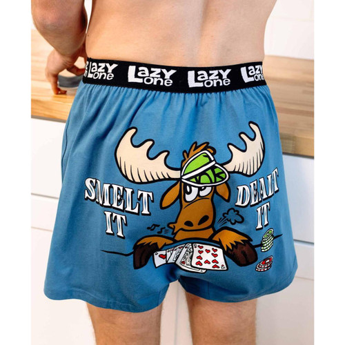 Lazy One Smelt It Dealt It Men's Funny Moose Boxer #B800 -