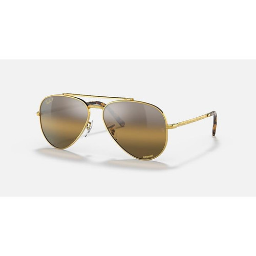 Ray-Ban Aviator Polished Gold Frame w/ Silver Brown Chromance Lenses #0RB3025 9196G5 - 8056597662277