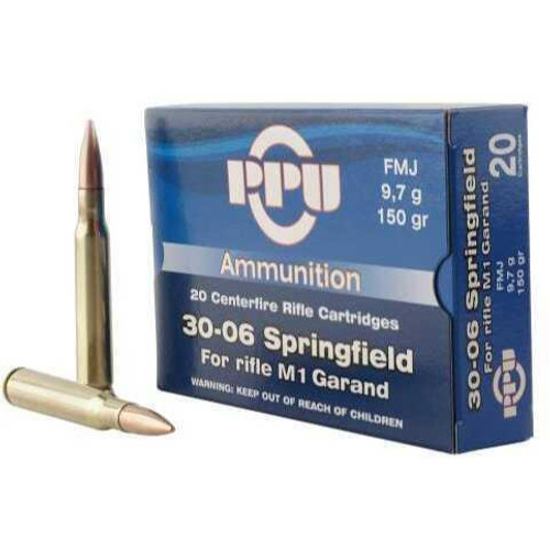 Prvi Partizan Ammunition M1 Garand 30-06 Springfield 150 Grain FMJ #PP306G - 8605003812494