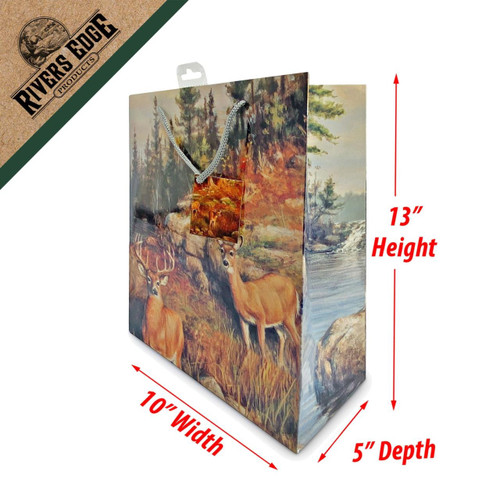 Re Gift Bag Deer And Pines / Med #4553 - 643323000144