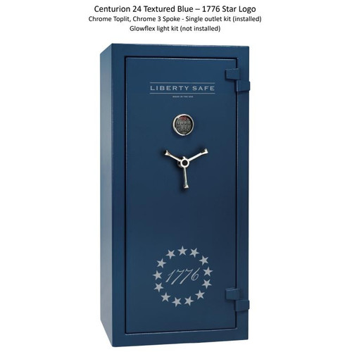 LIBERTY SAFE Centurion 24 (1776 Star) - Blue with Gray Fabric - Securam Toplit Lock #L003026728 - 647346443834