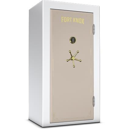 Fort Knox Maverick 6637 2-tone - White Safe with Champagne Door - Elock w/ Pull Handle #176090 - 400004559328