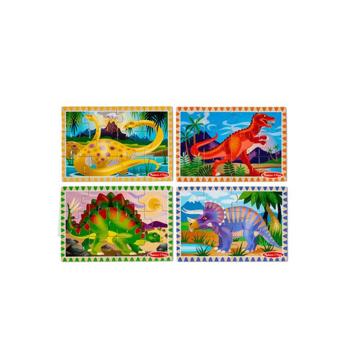Melissa & Doug Wooden Jigsaw Puzzles in a Box-Dinosaurs #3791 - 00077203791
