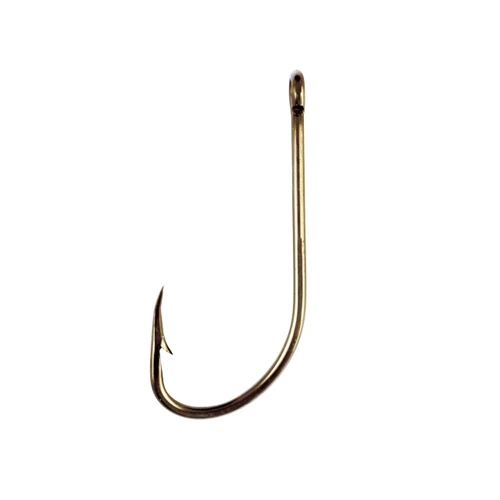 Eagle Claw Straight Eye Plain Shank Offset Hook - Bronze - Hook Size 12 #084A-12 - 04770811283
