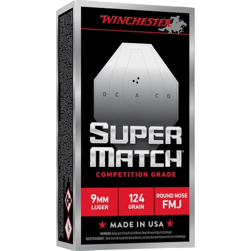 Winchester Ammo Super Match 9mm 124gr  #SM9RN124 - 02089223522