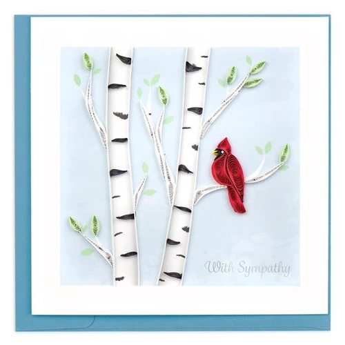 Quilling Card Cardinal Sympathy Card   #749 - 843425107400