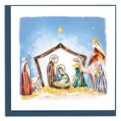 Quilling Card Quilled Nativity Scene Christmas Card   #6011 - 843425110820