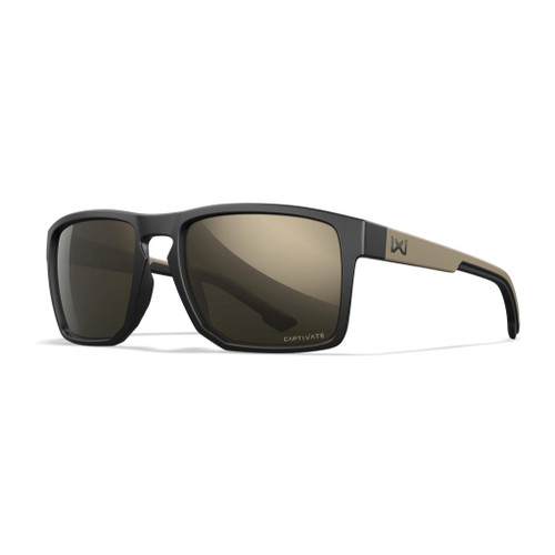 Wiley X Wx Founder Glasses - Matte Black And Tan Frame With Captivate Tungsten Mirror (non-polarized) Lenses   #AC6FND04 - 712316091039