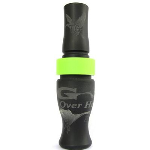 Tim Grounds "G OVERHAULER" Goose Call - Flat Black with Lime Band - 616337310349