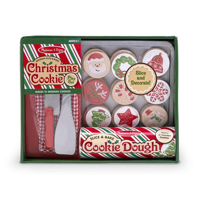 Play Food Melissa & Doug Slice Bake Wooden Christmas Cookie Set #5158 