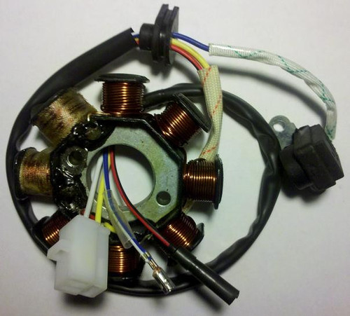 (#03) 8-Coil Magneto Stator GY6 50cc Scooter Moped Alternator