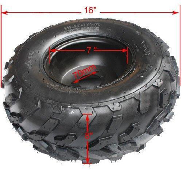 16X8-7 TIRE WHEEL 7" RIM 70CC 90CC 110CC 125CC ATV RIGHT 