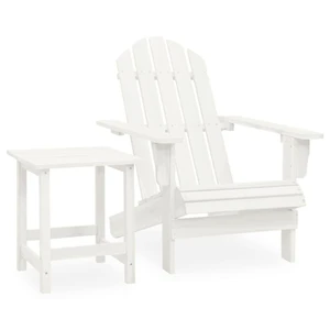 Patio Adirondack Chair with Table Solid Fir Wood White A949-315919