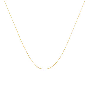 Solid 10K Yellow Gold 0.5mm Slim and Dainty Unisex 18" Rope Chain Necklace N162-017054C5RC