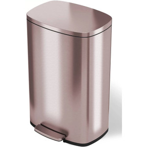 13-Gallon Copper Rose Gold Stainless Steel Step Trash Can with Deodorizer Filter Q280-SDTGSC119572
