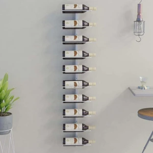  Wall-mounted Wine Rack for 10 Bottles White Metal A949-340904