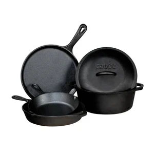 5-Piece Cast Iron Cookware Set with Dutch Oven Griddle and Skillets Made in USA Q280-DPCICSL96415783
