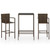 3 Piece Patio Bar Set Poly Rattan Brown A949-3064836