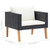 3 Piece Patio Lounge Set with Cushions Poly Rattan Black A949-310218