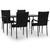 5 Piece Patio Dining Set Black Poly Rattan A949-3156668