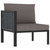 Sectional Corner Sofa with Right Armrest Poly Rattan Anthracite A949-310043