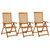 Patio Reclining Chairs 3 pcs Solid Acacia Wood A949-311847