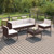 6 Piece Patio Lounge Set with Cushions Poly Rattan Brown A949-3094343