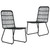 3 Piece Patio Dining Set Poly Rattan and Glass A949-3060249