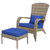 Wicker Adirondack Chair Fire Pit Chair w/ Ottoman & Cushions, Blue P295-867-173V00DB