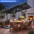 10 FT Cantilever Patio Umbrella with 32 Solar LED Lights and 220 LBS Base-Beige B593-NP13285+NP12183