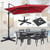 10 FT Cantilever Patio Umbrella with 32 Solar LED Lights and 220 LBS Base-Beige B593-NP13285+NP12183