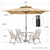 10' Tan Polyester Rectangular Tilt Market Patio Umbrella N270-485613