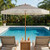 7 Feet Patio Umbrella with Fringe Sun-Protective Beach Umbrella with Boho Tassel-Green - Color: Gre D681-NP12858GN