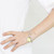 LO4639 - High-Polished Brass Bracelet with Epoxy  in Emerald A874-LO4639