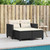  Patio Sofa 2-Seater with Stools Black Poly Rattan A949-365790
