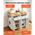 Kitchen Island Cart with Storage, 43.7 in Wide Mobile Rolling Storage Island on Swivel Wheels, with E415-CFD2C4M09MBKTJ2XE001V0
