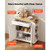 Kitchen Island Cart with Storage, 31.3 in Wide Mobile Rolling Storage Island on Swivel Wheels, with E415-CFD1C2M066MB5UKZQ001V0