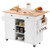  Kitchen Island Cart, with Solid Wood Top and Storage Cabinet, Mobile Rolling Table with Drop Leaf, E415-BFBYDKCFDBS2K4K0T001V0